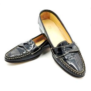 Cole Haan Black Patent Penny Loafers Size 8